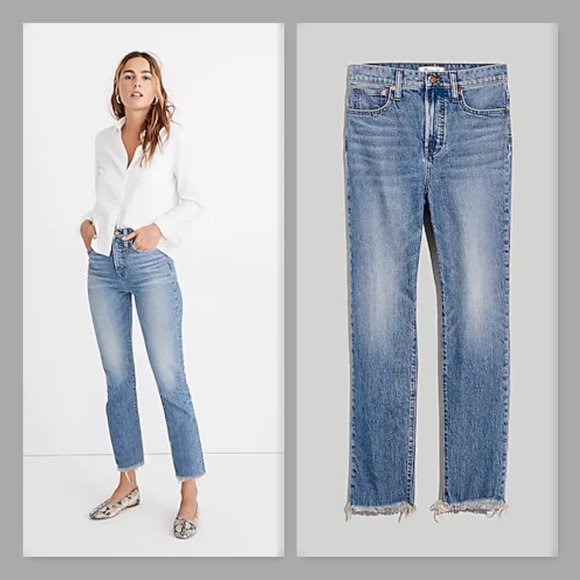 Madewell The Perfect Vintage Raw Hem High Rise Jean in Ainsworth Wash - Picture 3 of 13